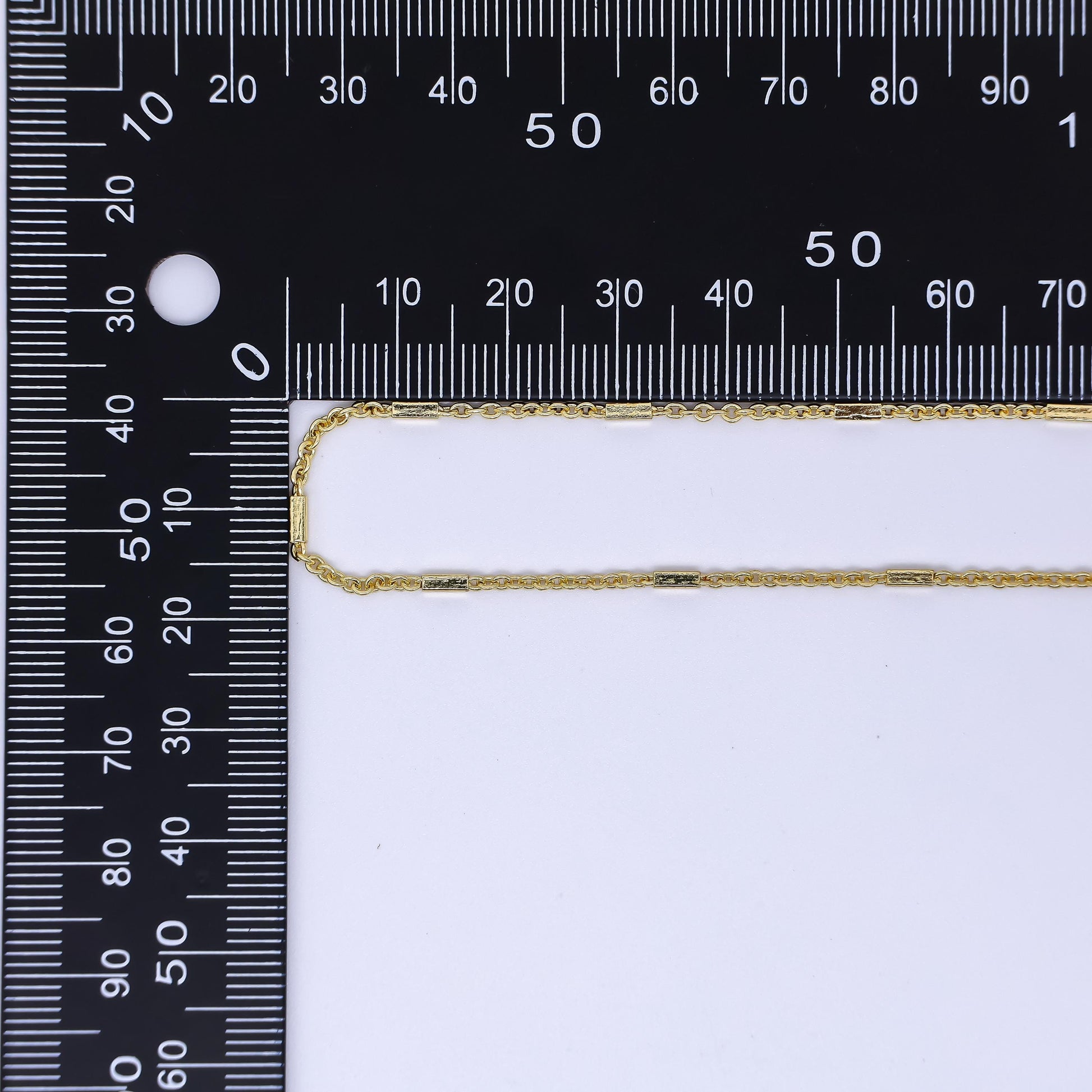 24k Gold Filled Tube Chain DIY Bar Chain Wholesale Stick Cable Link Chain Findings Bar Link Chain by Yard Roll-1651