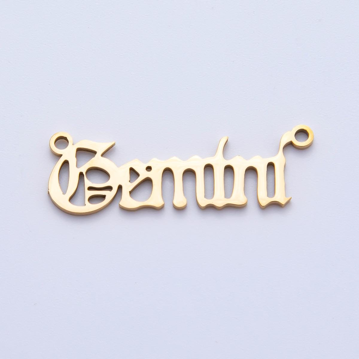 PVD Gold Stainless Steel English font astrology zodiac charms connector for necklace bracelet link, personalized jewelry wholesale A-1341