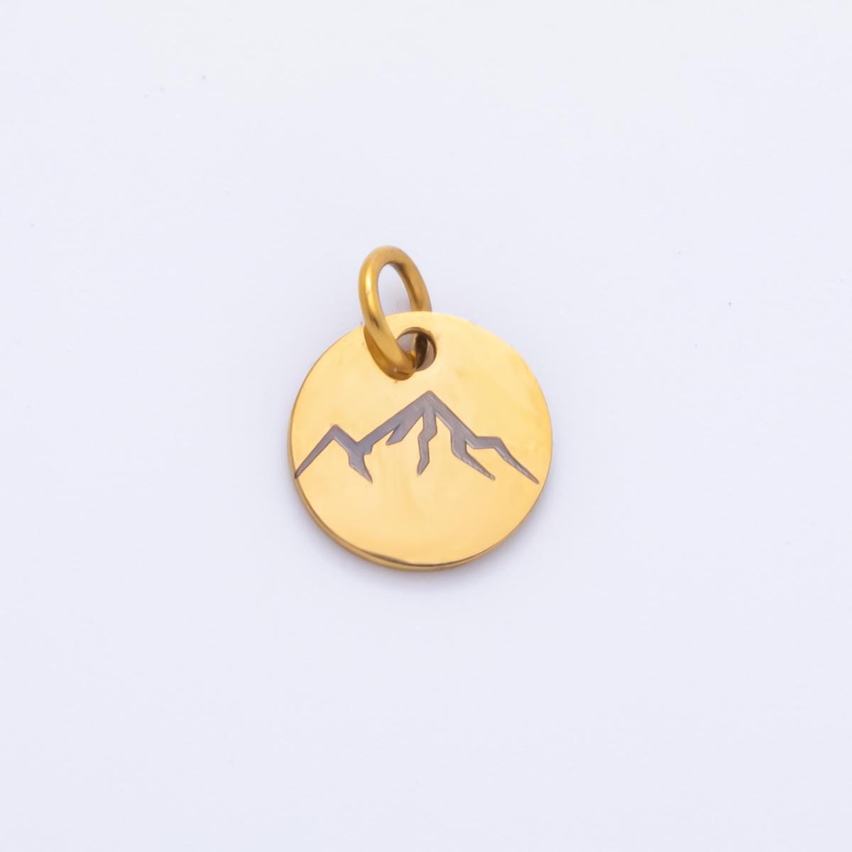 Mini Gold Stainless Steel Coin Pendant Engrave Laser Jewelry Making Supply 13mm Round Charm AH-904