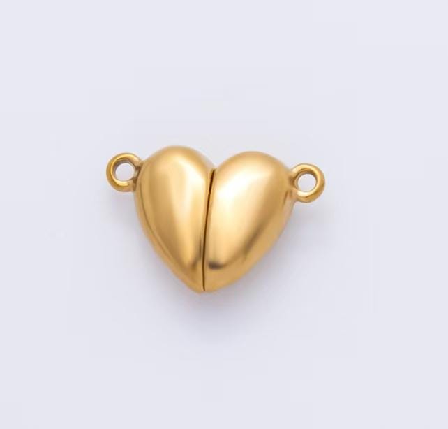 Stainless Steel PVD Gold Plated 11x16mm heart magnetic connector | Z-1234