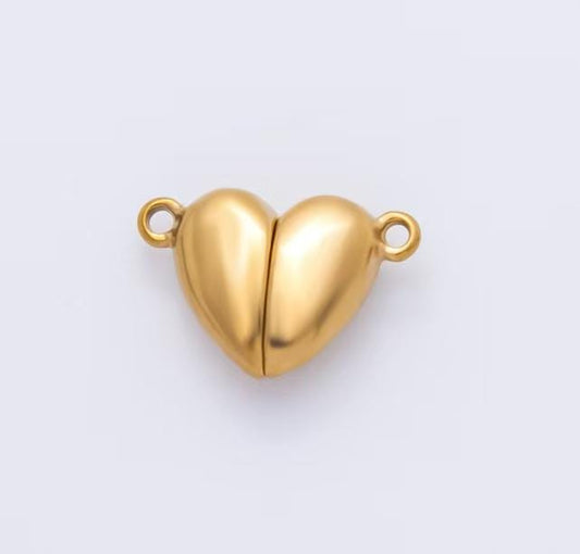 Stainless Steel PVD Gold Plated 11x16mm heart magnetic connector | Z-1234