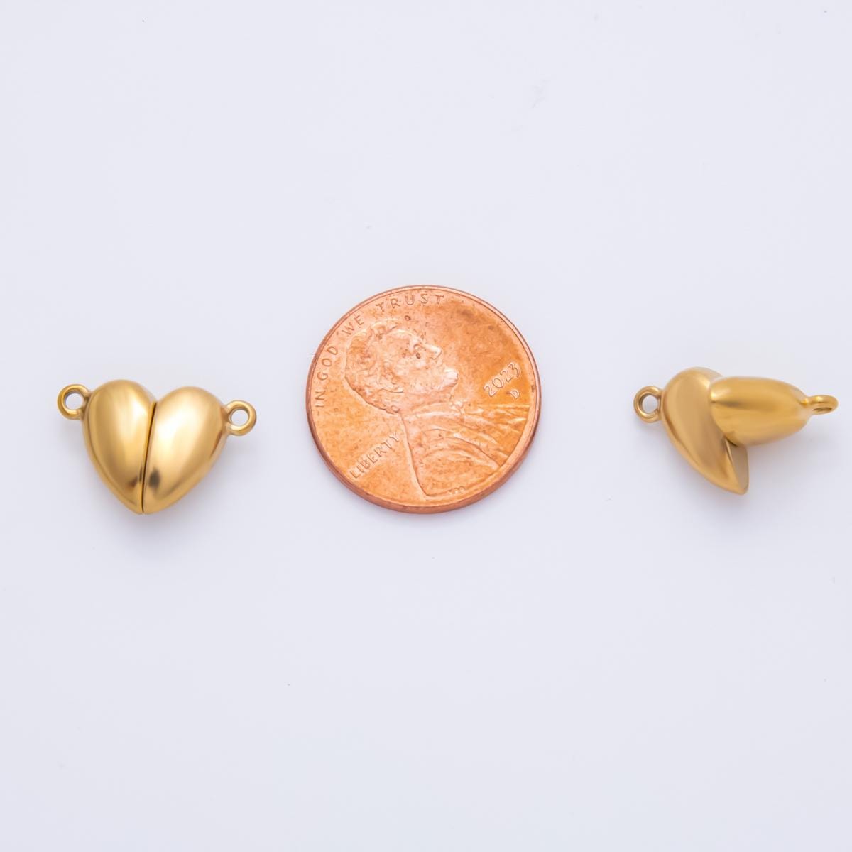 Stainless Steel PVD Gold Plated 11x16mm heart magnetic connector | Z-1234