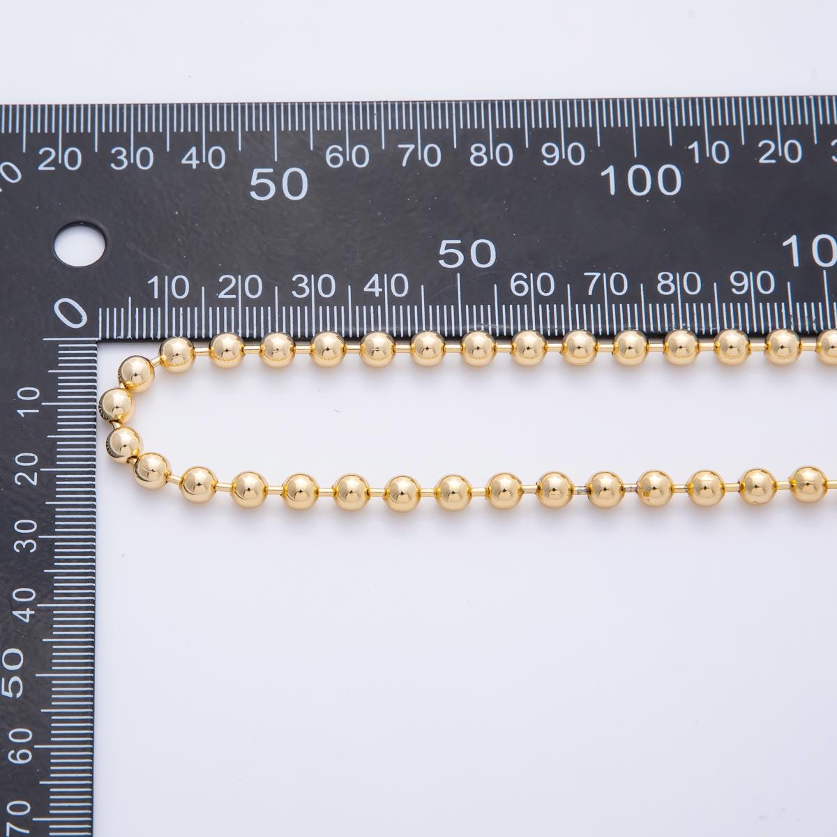 5mm ball beads 16k Gold Filled chain by yard, special chain Ball chain, round beads chain for diy craft Roll-1688