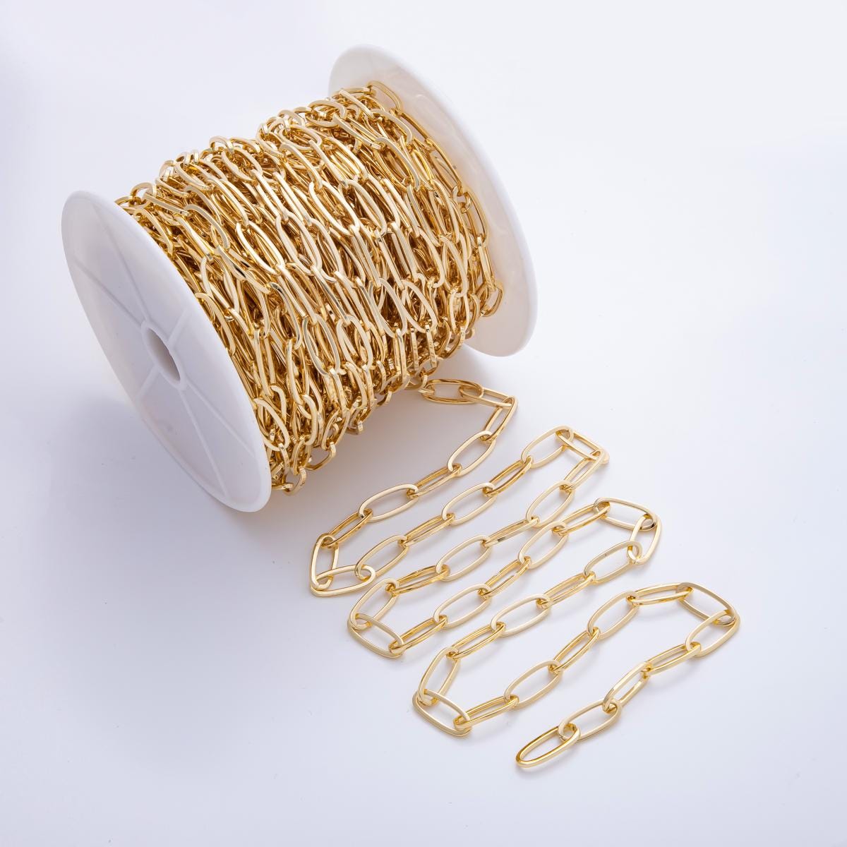 Big Curb Oval Chain Chunky Paper Clip Oval Link Chain by the Yard Wholesale Chain Jewelry Supplies ROLL-1691