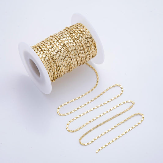 Dainty 2mm width gold filled mariner anchor Starburst Link unfinished chain by yard | roll-1699