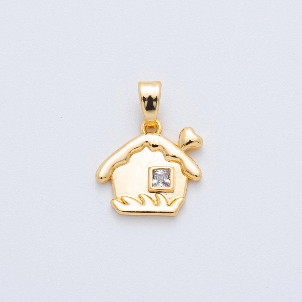 Mini Little house Charm 18k gold filled Home charm | AH-808