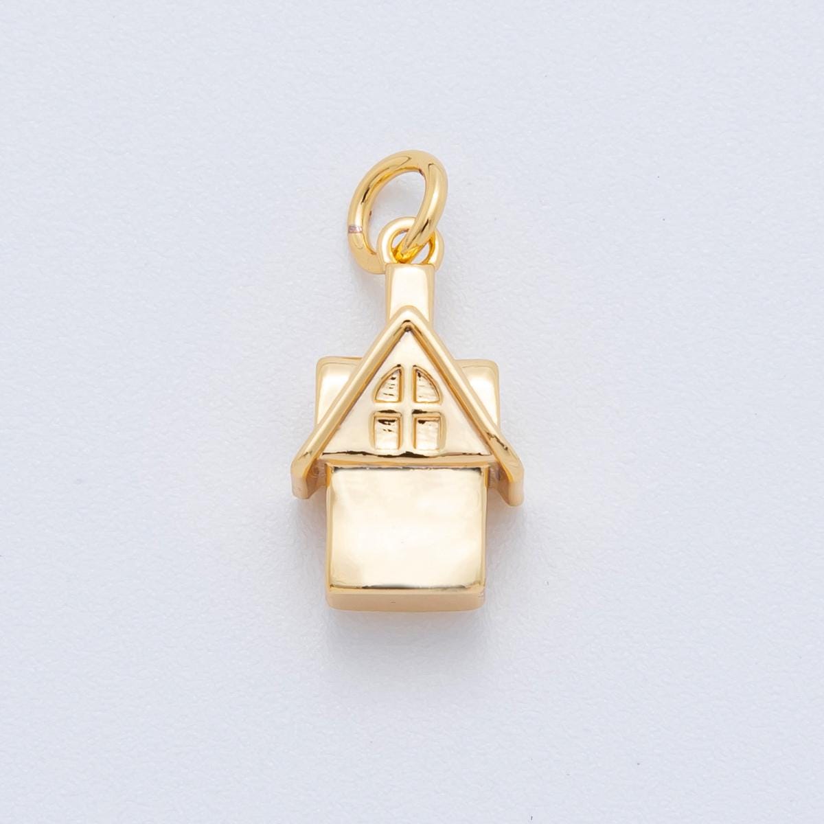 18k gold filled mini house home Up charm | AH-924