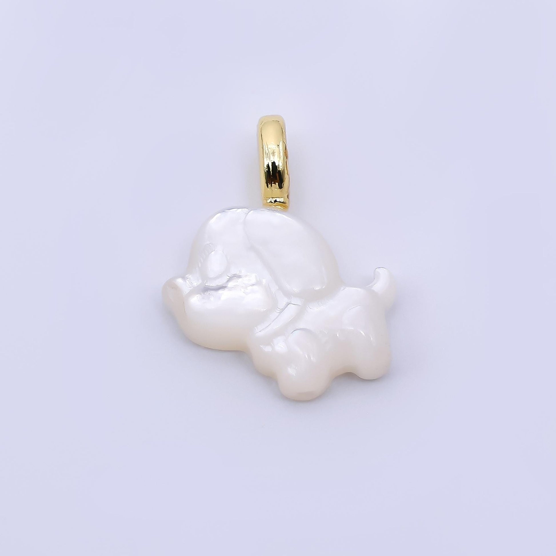 Dainty dog pendant lead nickel free 24k gold filled Pets charm abalone, pearl animal Doggy charm necklace bracelet jewelry making AF-564