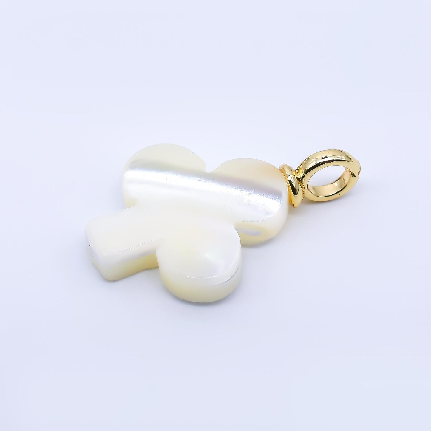 Clubs pearls charm gold 22.3x14.9mm white Shell pearls for necklace bracelet earring Poker Vegas jewelry making minimalist AF-561
