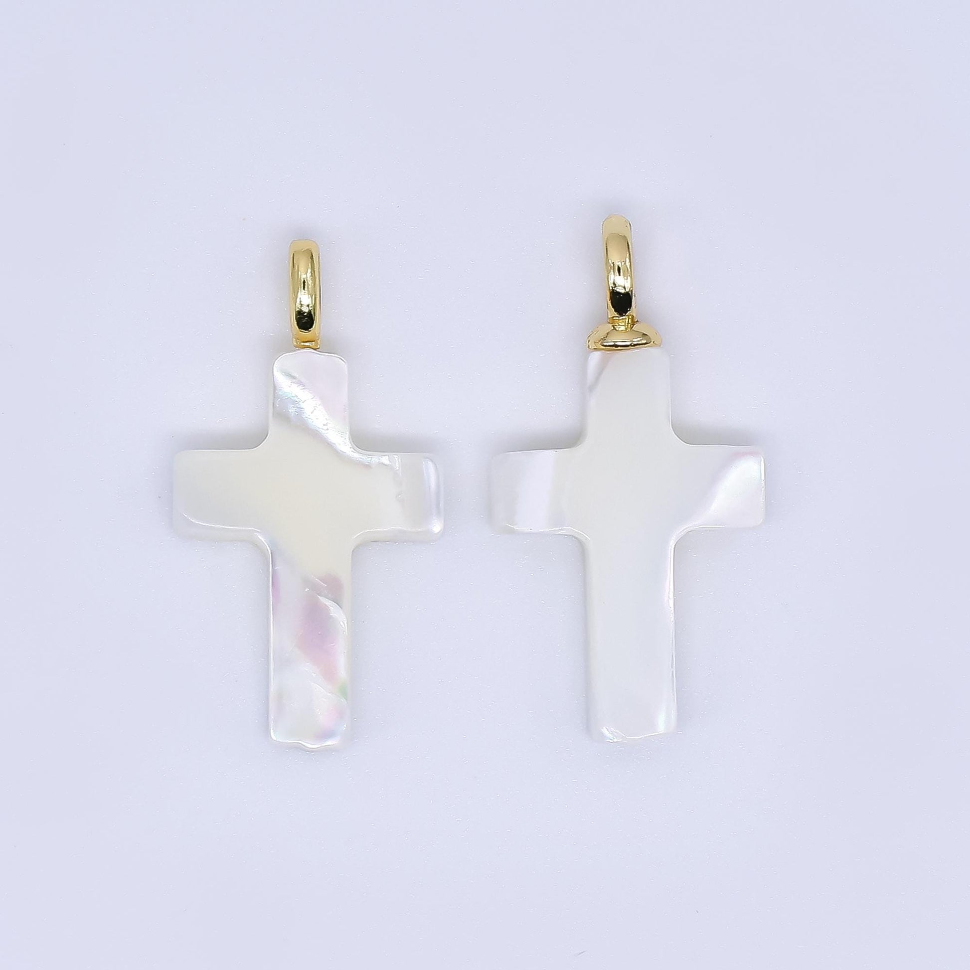 Cross pearls charm 24x13mm white Shell pearls for necklace bracelet earring Religious jewelry making minimalist AF-552