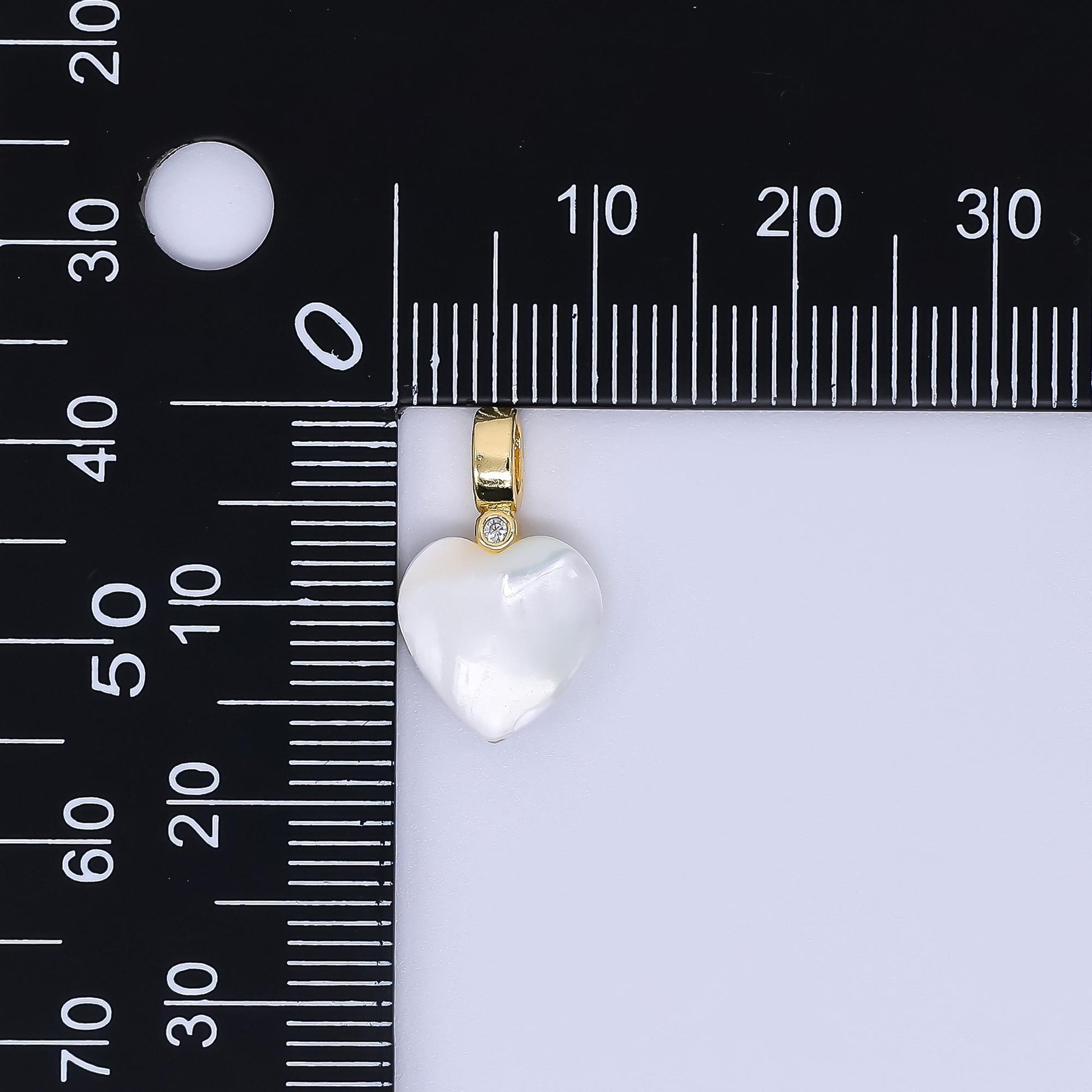 Dainty White heart pearls charm Snow Shell Pearl for necklace bracelet earring wedding jewelry making minimalist AF-557