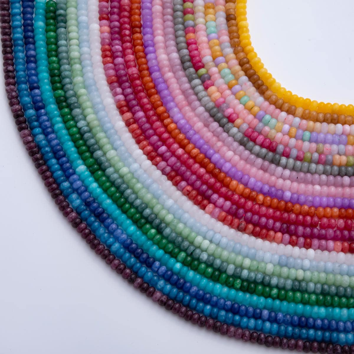 Natural Dyed Colorful Agate Rondelle Beads 4x6 mm Gray, Blue, Mix Rainbow Pink Colorful Bead By Strand for Jewelry Making Supply WA3525