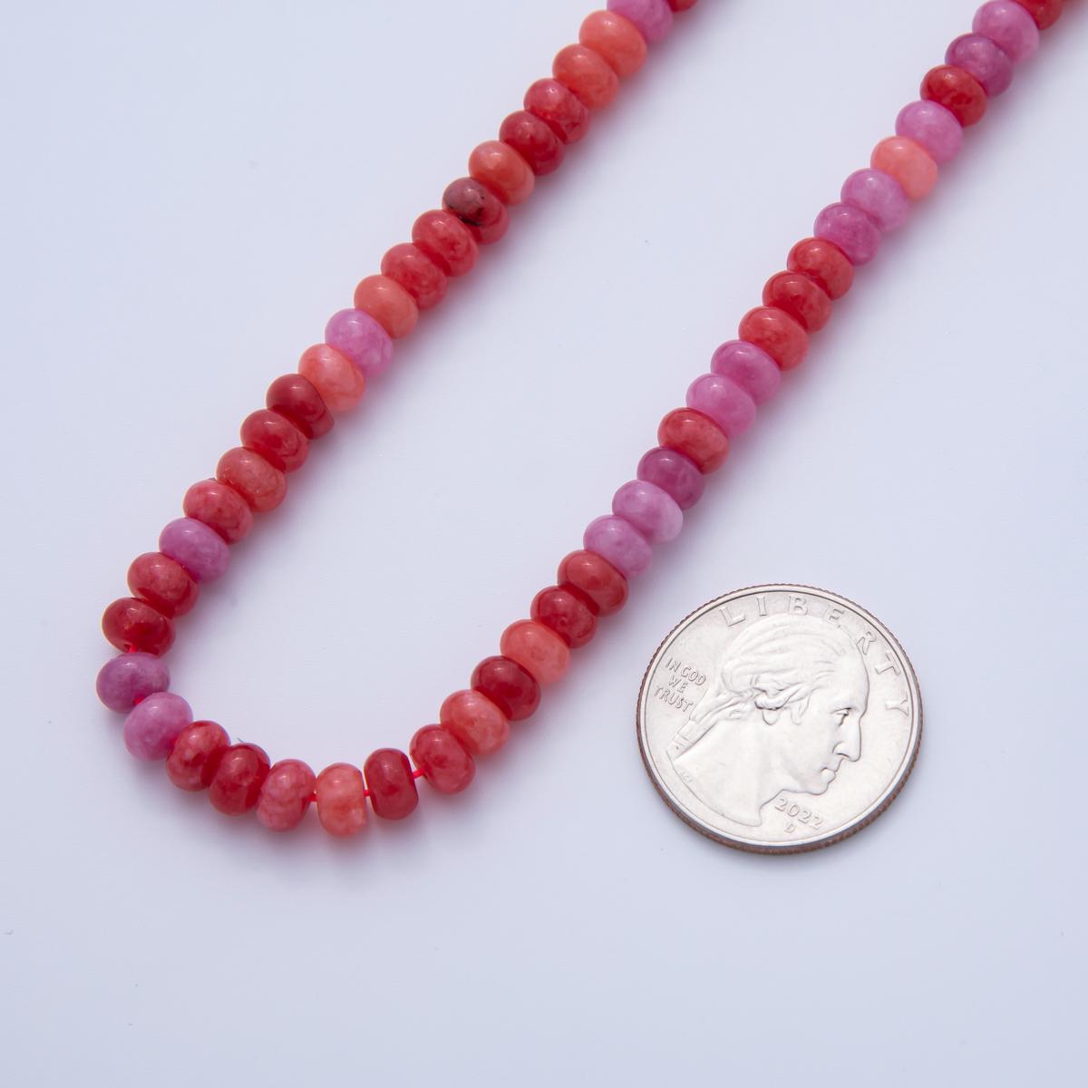 Natural Dyed Colorful Agate Rondelle Beads 4x6 mm Gray, Blue, Mix Rainbow Pink Colorful Bead By Strand for Jewelry Making Supply WA3525