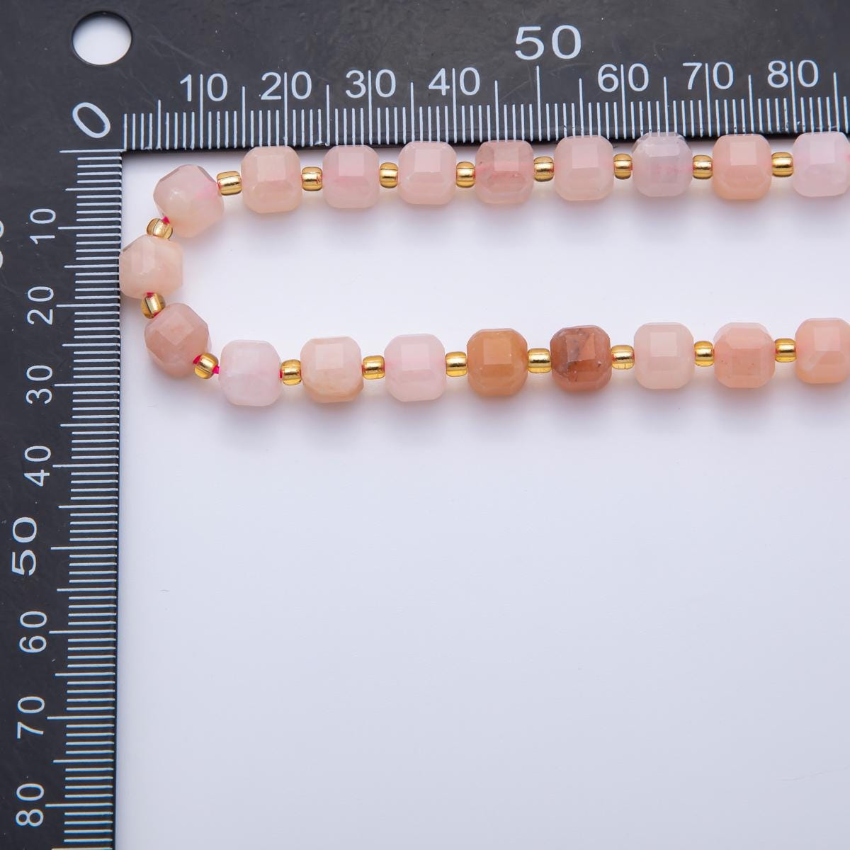 Pink Aventurine Natural Gemstone 6.5mm Faceted Cube Dice Square Beads Strand | WA-3555