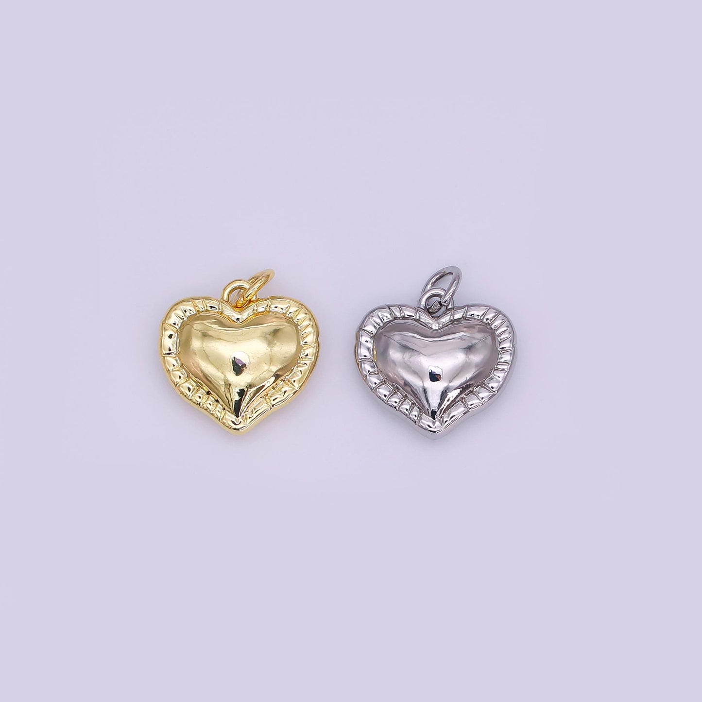 24k gold filled Mini Heart Charm Silver Love pendant add on Charm | AJ-367