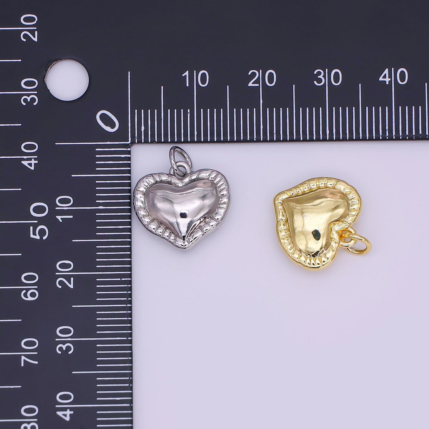 24k gold filled Mini Heart Charm Silver Love pendant add on Charm | AJ-367
