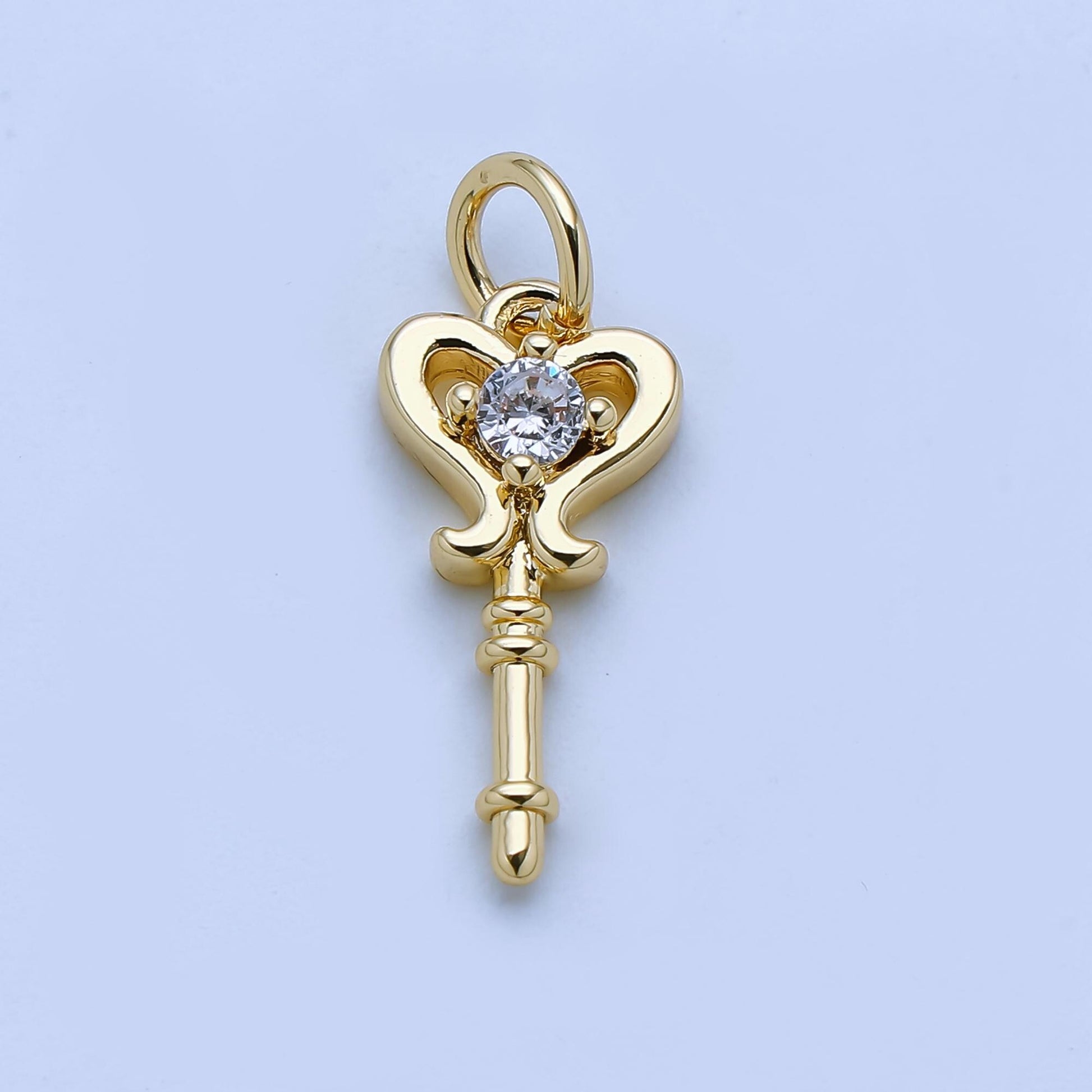 24k gold filled Mini Fairy Wand Charms with CZ Stone AJ-377