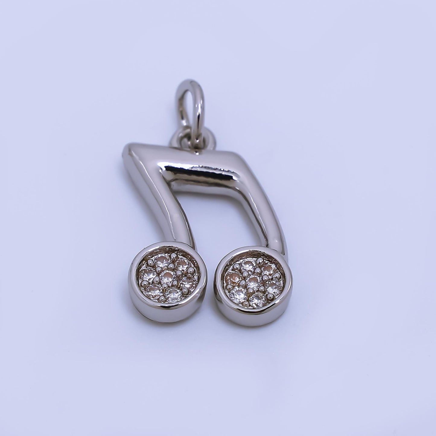 Mini musical eighth note artist singer music charm pendant in 24k gold micro pave notes charm ac1164