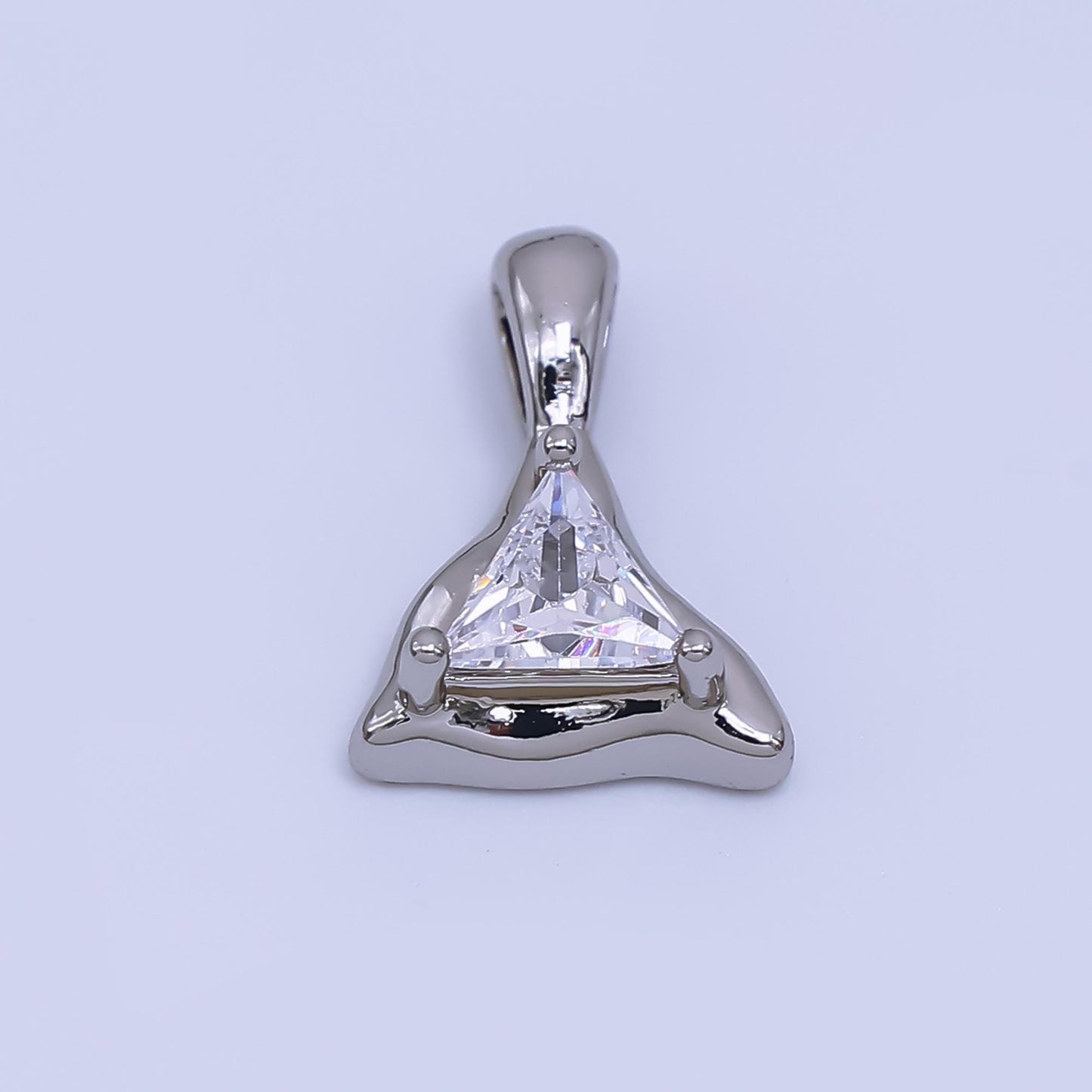 Molten Gold Charm CZ dainty triangle Geometric Jewelry Charm AH-496