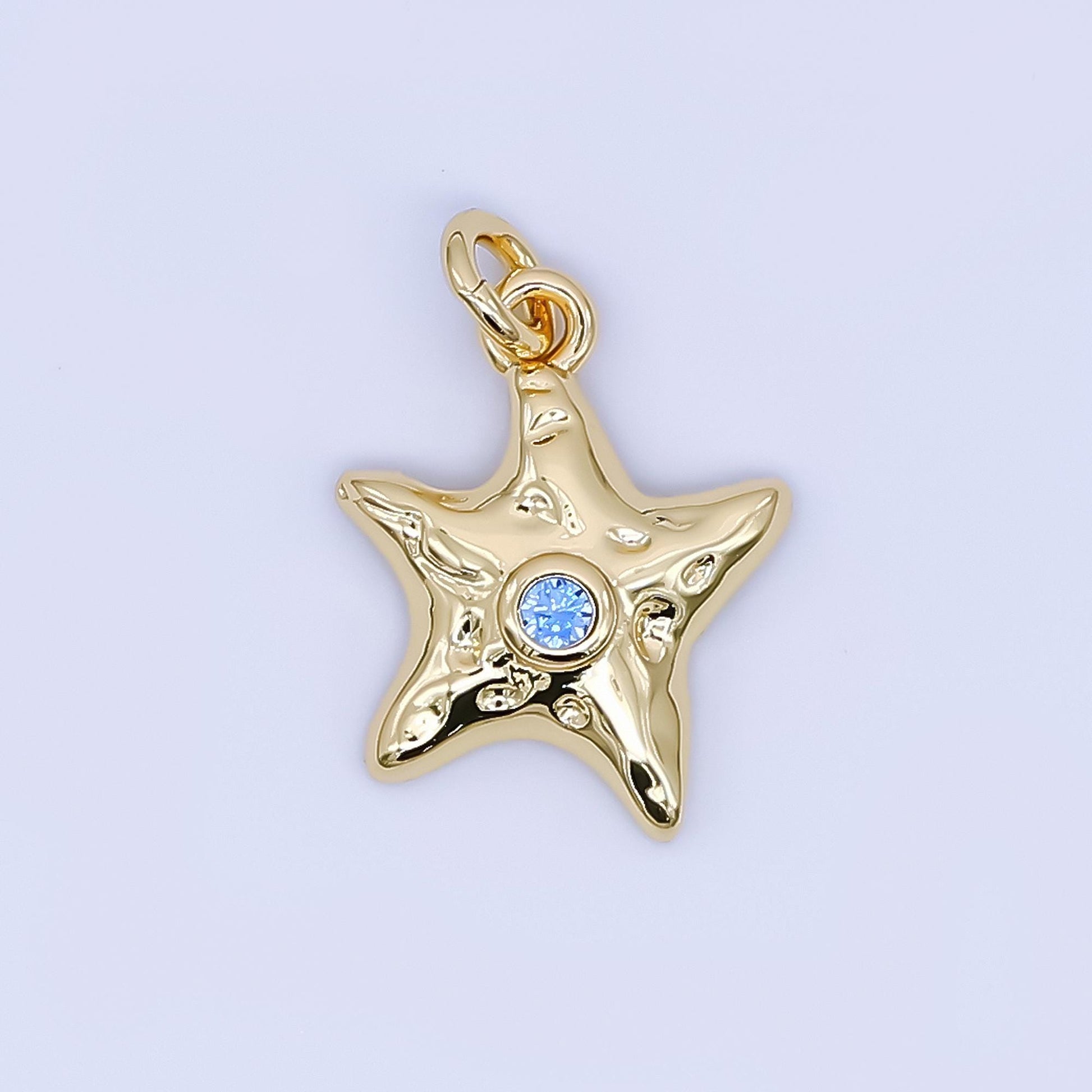 24K Gold Filled Star Fish Charm Dainty Beach Ocean Sea life Animal Pendant for Summer Bracelet Necklace for DIY Jewelry Making Supply AJ-460