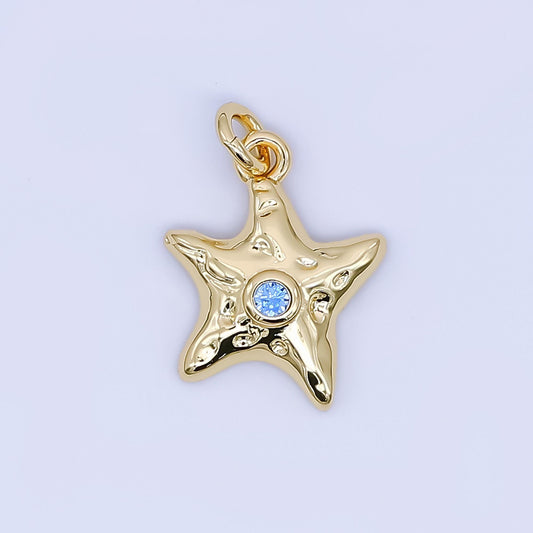 24K Gold Filled Star Fish Charm Dainty Beach Ocean Sea life Animal Pendant for Summer Bracelet Necklace for DIY Jewelry Making Supply AJ-460