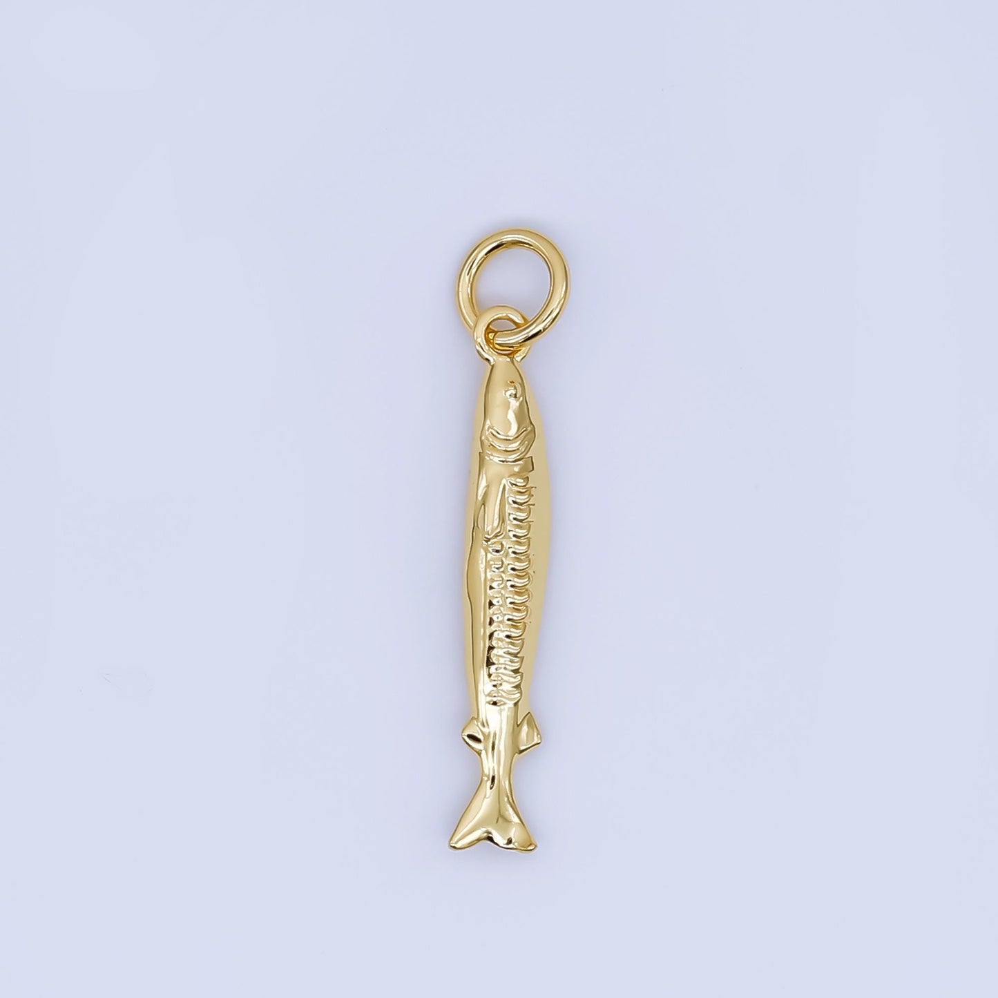 Long 24k Gold Filled Fish Charm Dainty Fisherman Ocean Sea Charm Bracelet Necklace for DIY Jewelry Making Supply AJ466
