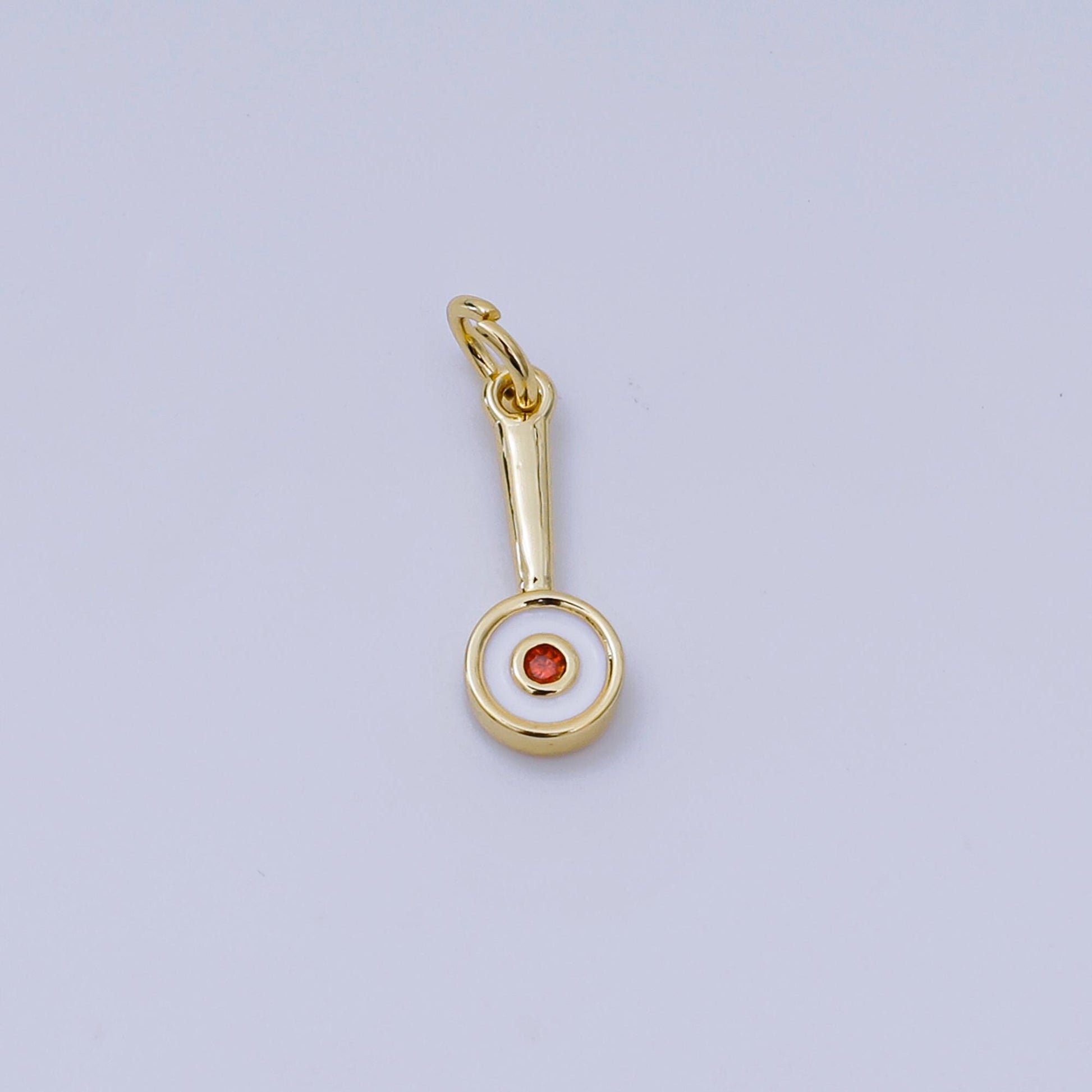 24K Gold Filled Frying Pan Cooking Pan Charm in Gold or Silver | AJ-329