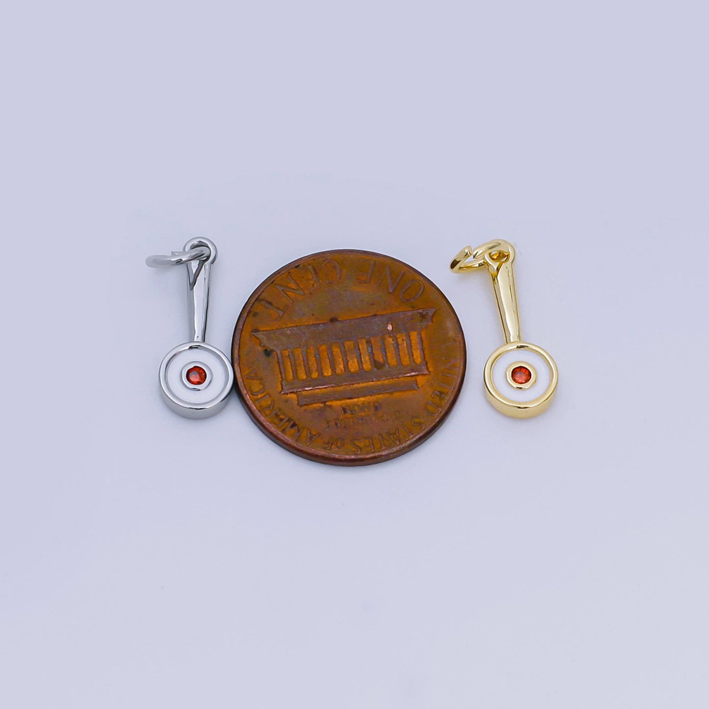 24K Gold Filled Frying Pan Cooking Pan Charm in Gold or Silver | AJ-329
