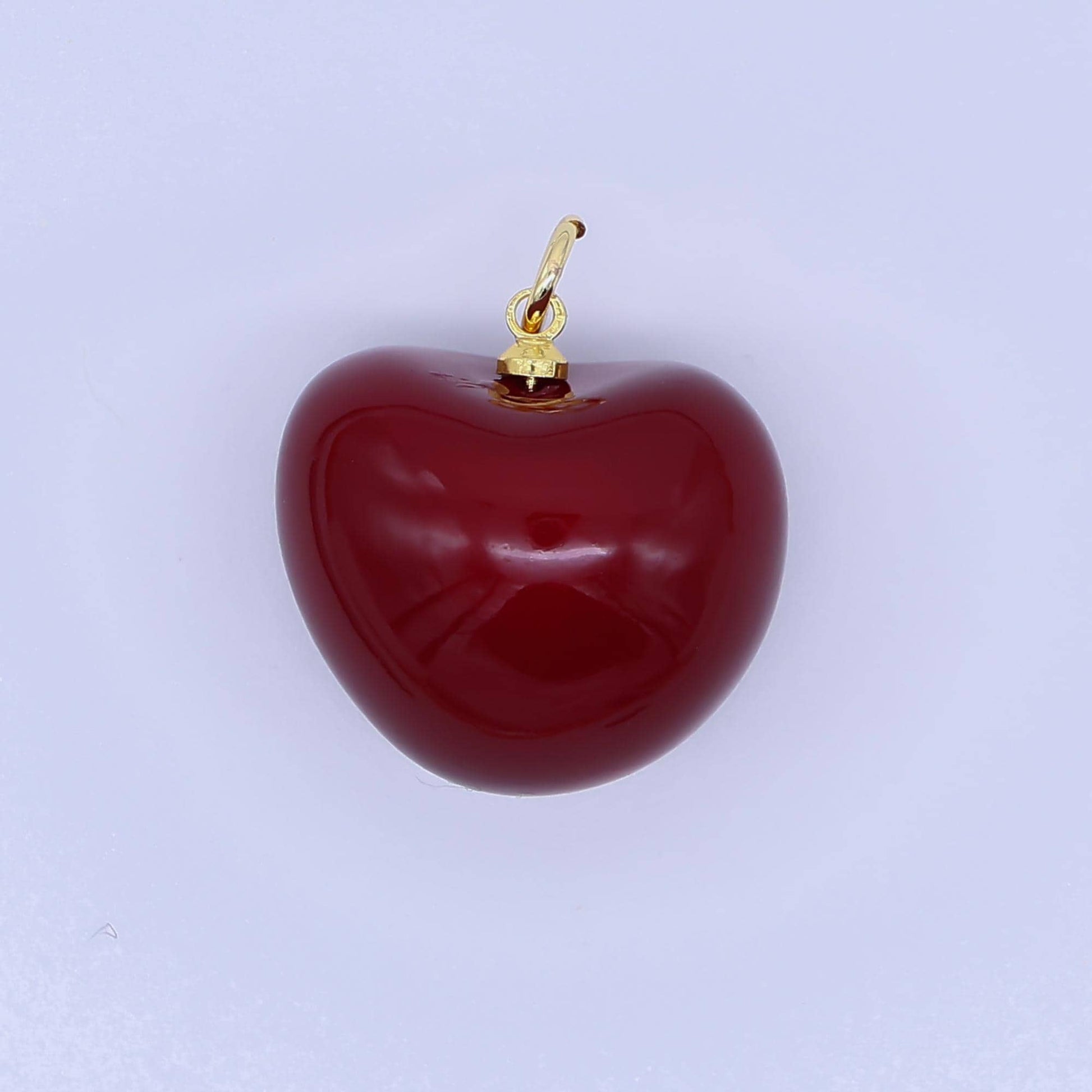 Dark Red Cherry charm enamel pendant fruit foodie charm inspired