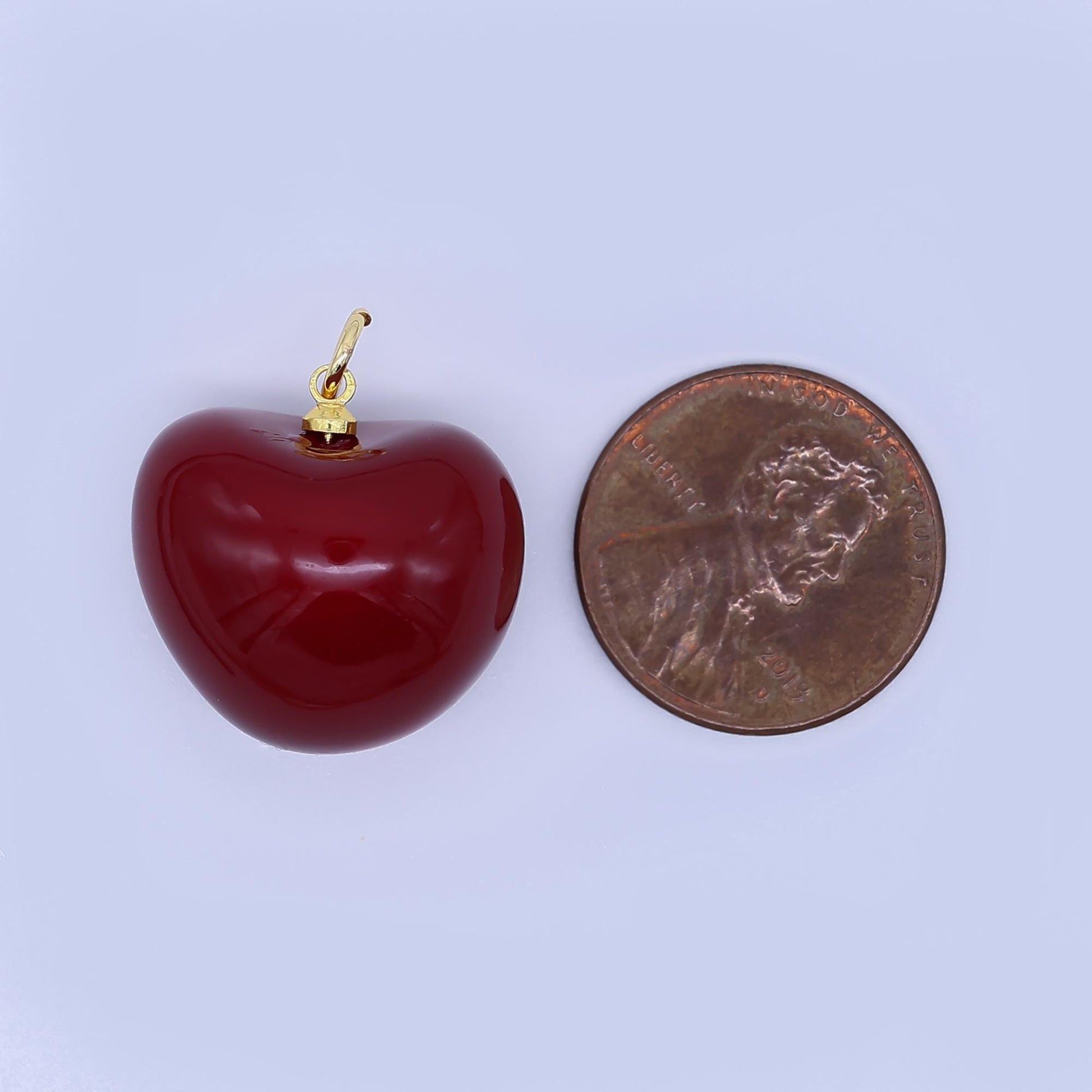 Dark Red Cherry charm enamel pendant fruit foodie charm inspired