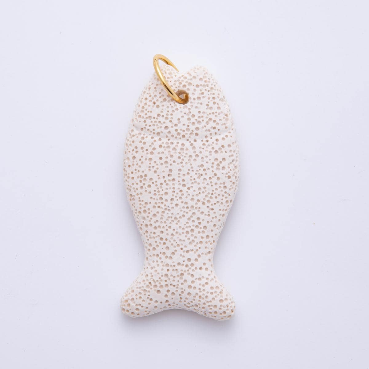 Big Lava Stone Fish Pendant Natural Stone Fish Charm for Necklace Jewelry Making Supply 18k Gold Filled Charm AH-892