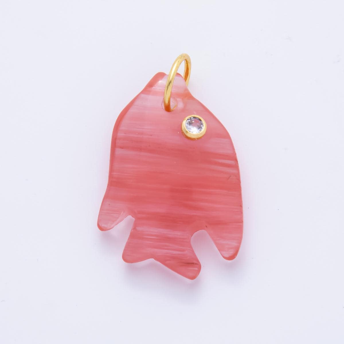 Bold Gemstone Fish Pendant Natural Stone Sea Life Animal Charm for Jewelry Making Supply 18k Gold Filled Charm Cord Scarf Necklace ah-882