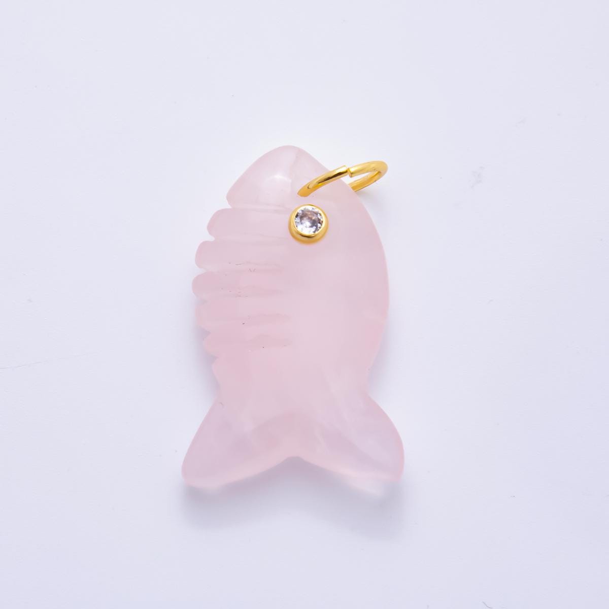 Big Gemstone Shark Pendant Natural Stone Fish Animal Charm for Jewelry Making Supply 18k Gold Filled Charm Cord Scarf Necklace AH-884