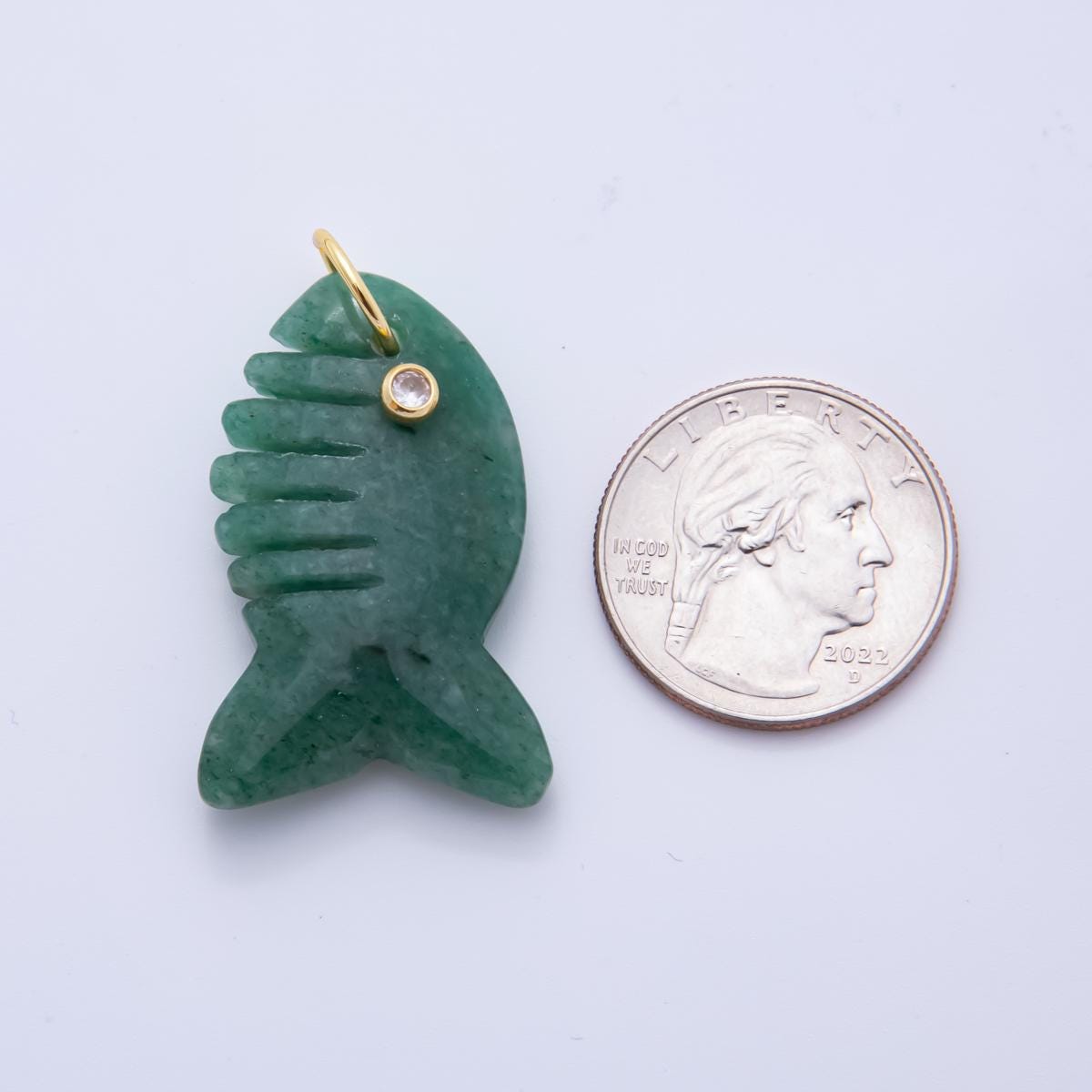 Big Gemstone Shark Pendant Natural Stone Fish Animal Charm for Jewelry Making Supply 18k Gold Filled Charm Cord Scarf Necklace AH-884