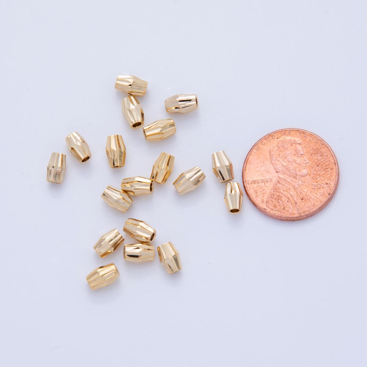 18K Gold Filled 3.8mm Multifaceted Edged Bead Spacer Set by 10 Pieces | B737