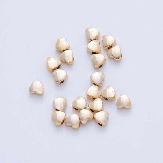 18K Gold Filled 6mm Minimalist Heart Bead Spacer Set by 10 Pieces | B748