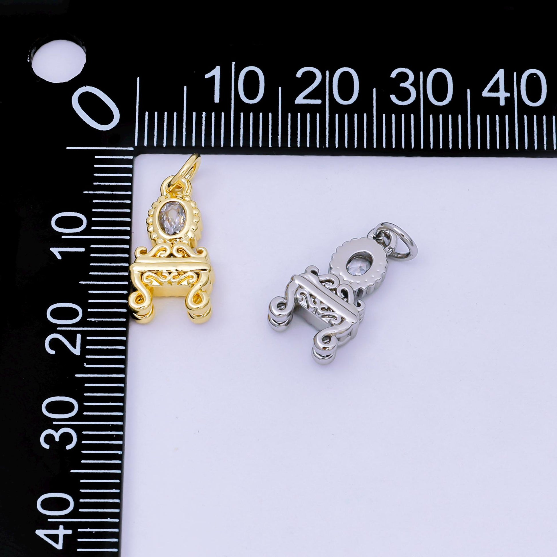 Mini Gold Vintage Vanity Mirror Table Charm for Fashion Bracelet Necklace Earring Supply AJ483