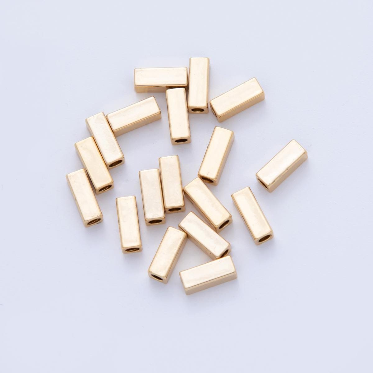 18K Gold Filled 3mm Thin Rectangular Bead Spacer Set by 10 Pieces | B792