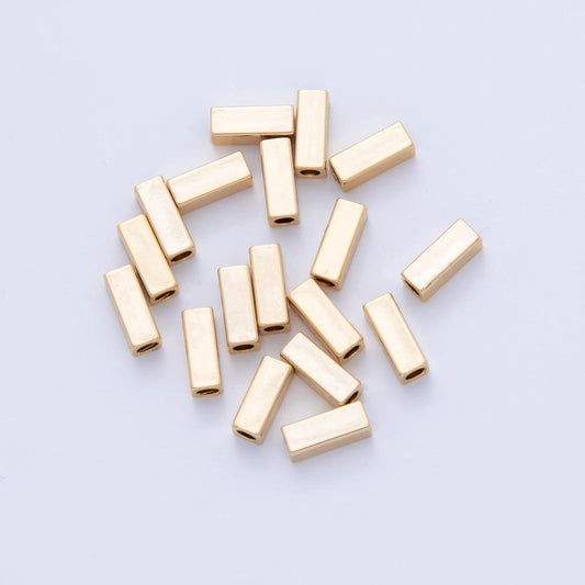18K Gold Filled 3mm Thin Rectangular Bead Spacer Set by 10 Pieces | B792