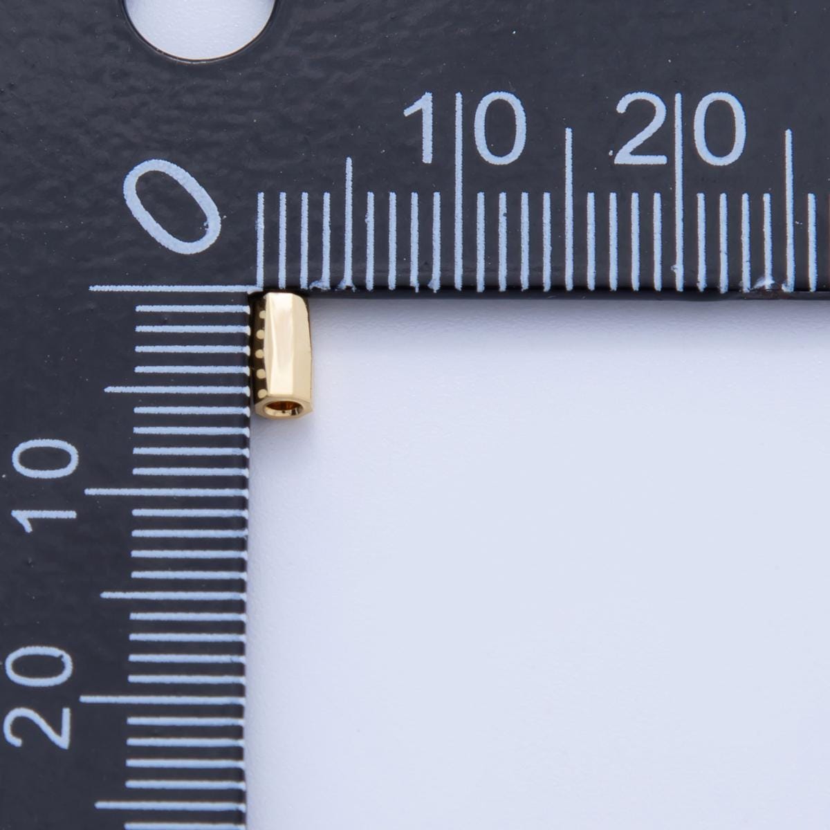 18K Gold Filled 2.8mm Multifaceted Thin Tube Bead Spacer Set by 10 Pieces | B824