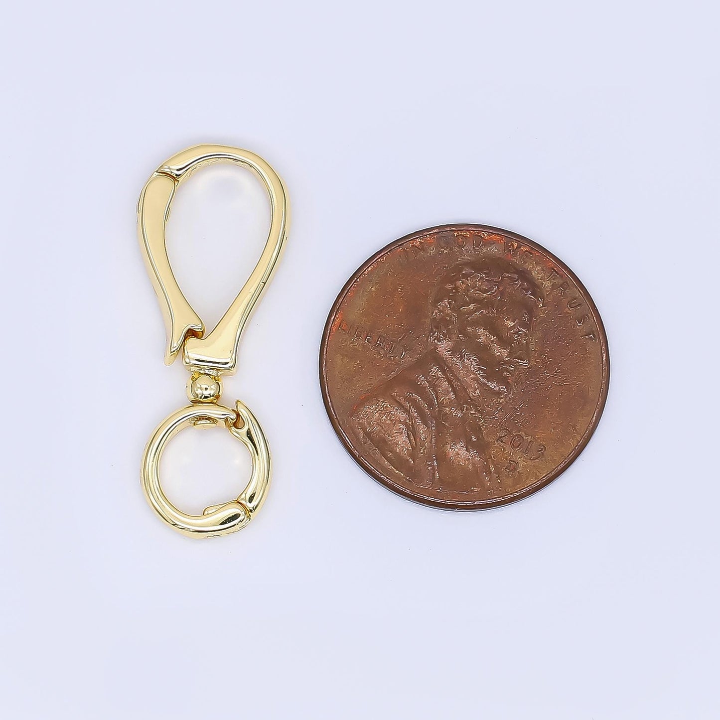 Big 24k gold filled hinged pull clasp charm bail necklace enhancer bail enhancer snap bail clasp charm with open loop for supply Z-1155
