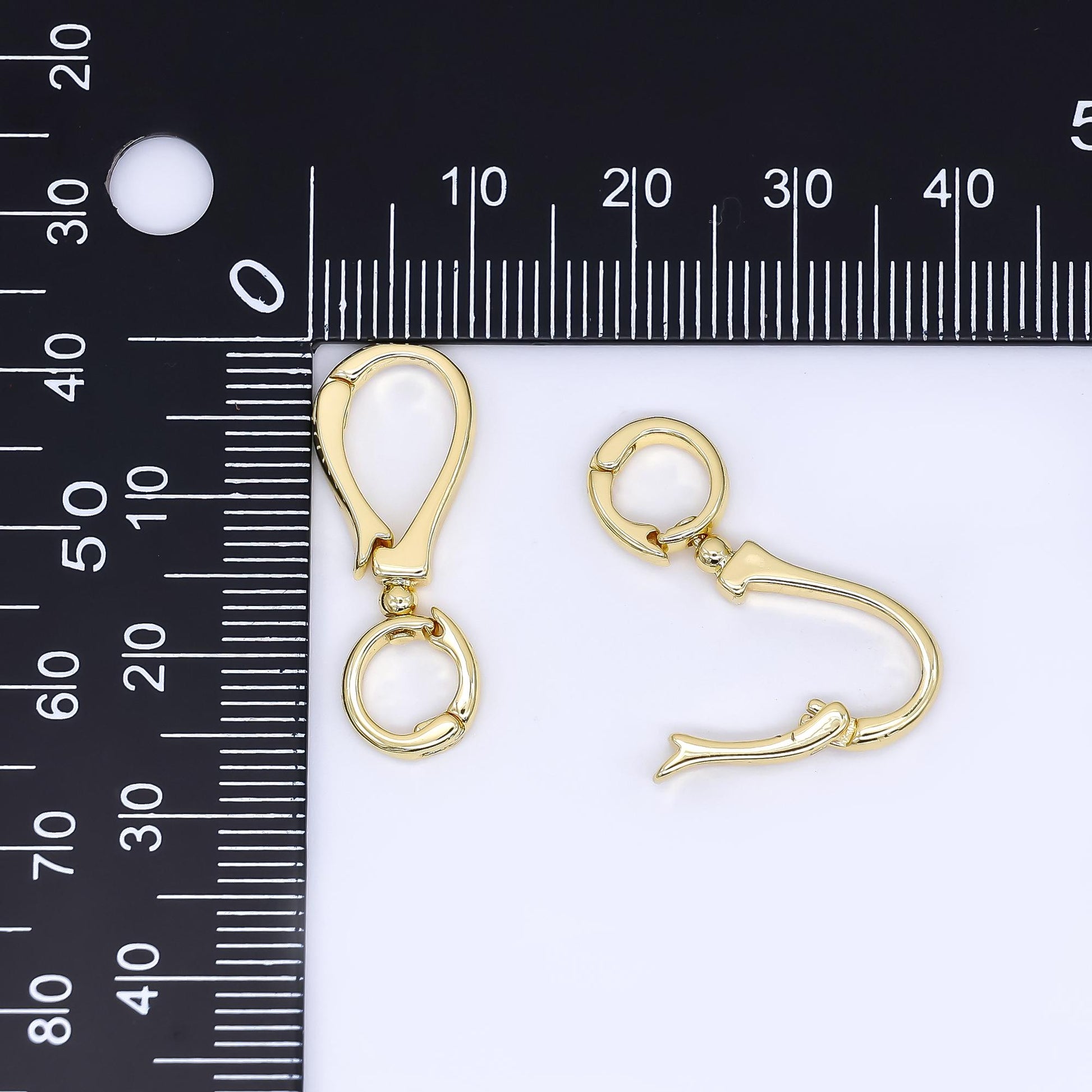 Big 24k gold filled hinged pull clasp charm bail necklace enhancer bail enhancer snap bail clasp charm with open loop for supply Z-1155