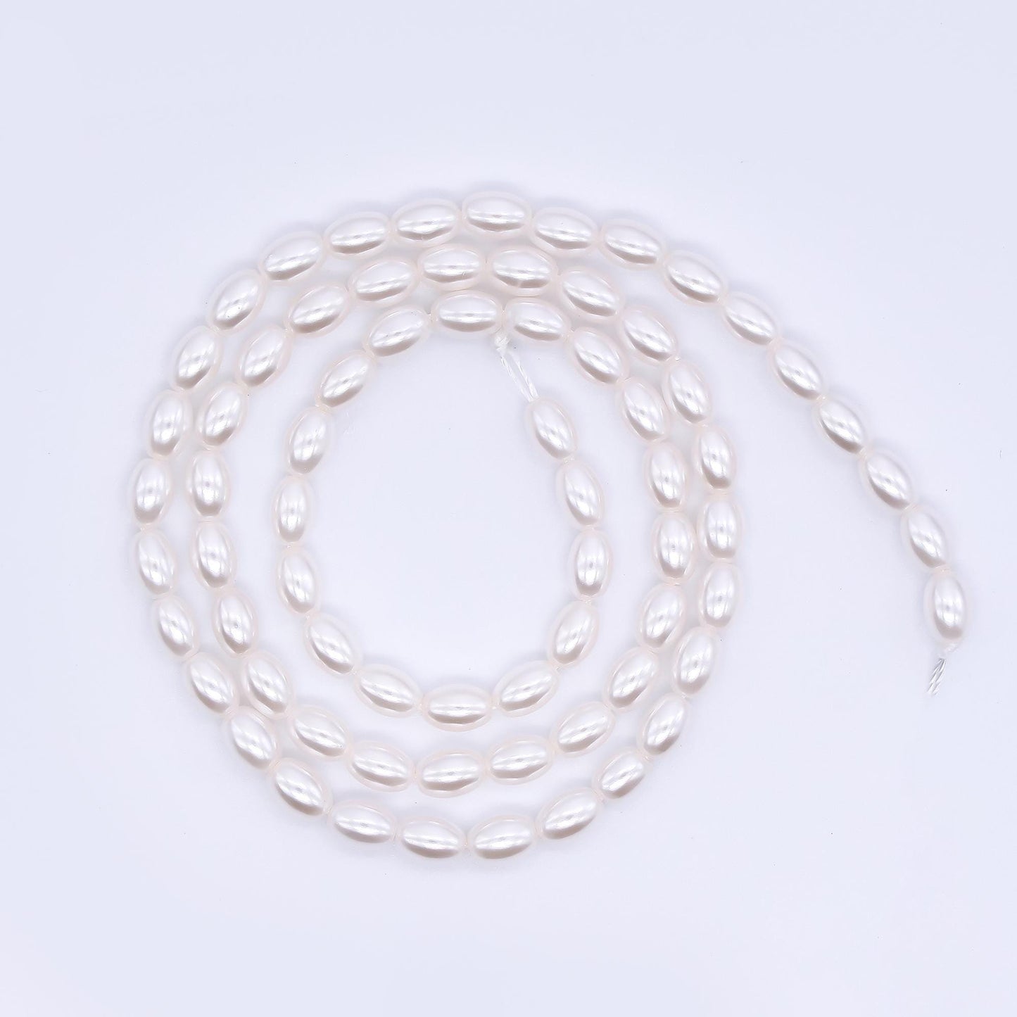 4mm seed luster white Rice Oval Shape Shell pearl full strand Small seed 71 pcs pearl beads pearlcore inspired WA-3170