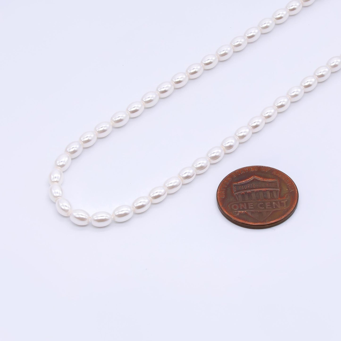 3.5mm seed luster white Rice Oval Shape Shell pearl full strand Small seed 85 pcs pearl beads pearlcore inspired WA-3169