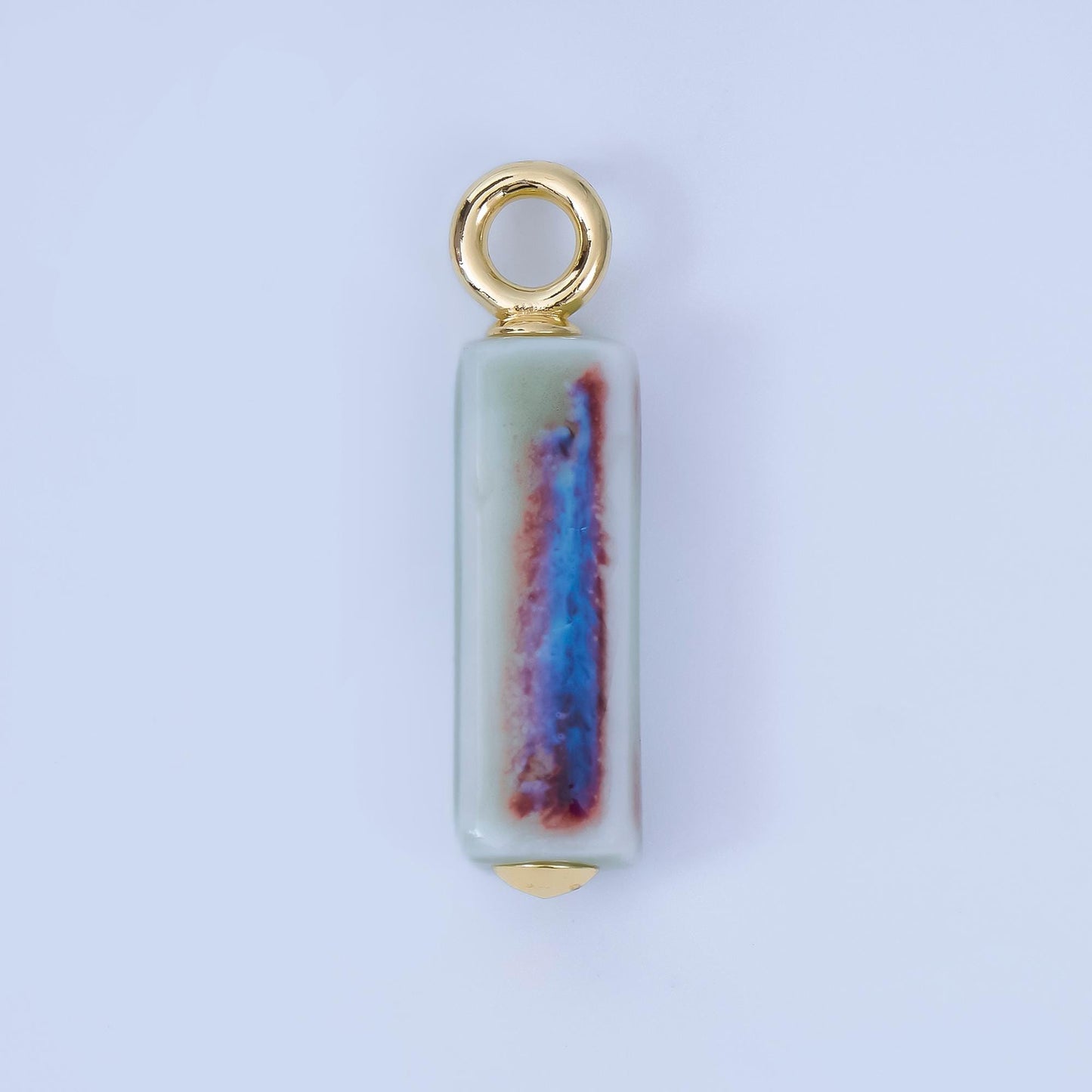 Dainty Ceramic Bar beads Charm Colorful pendant for necklace Bracelet Earring Charm AJ-451