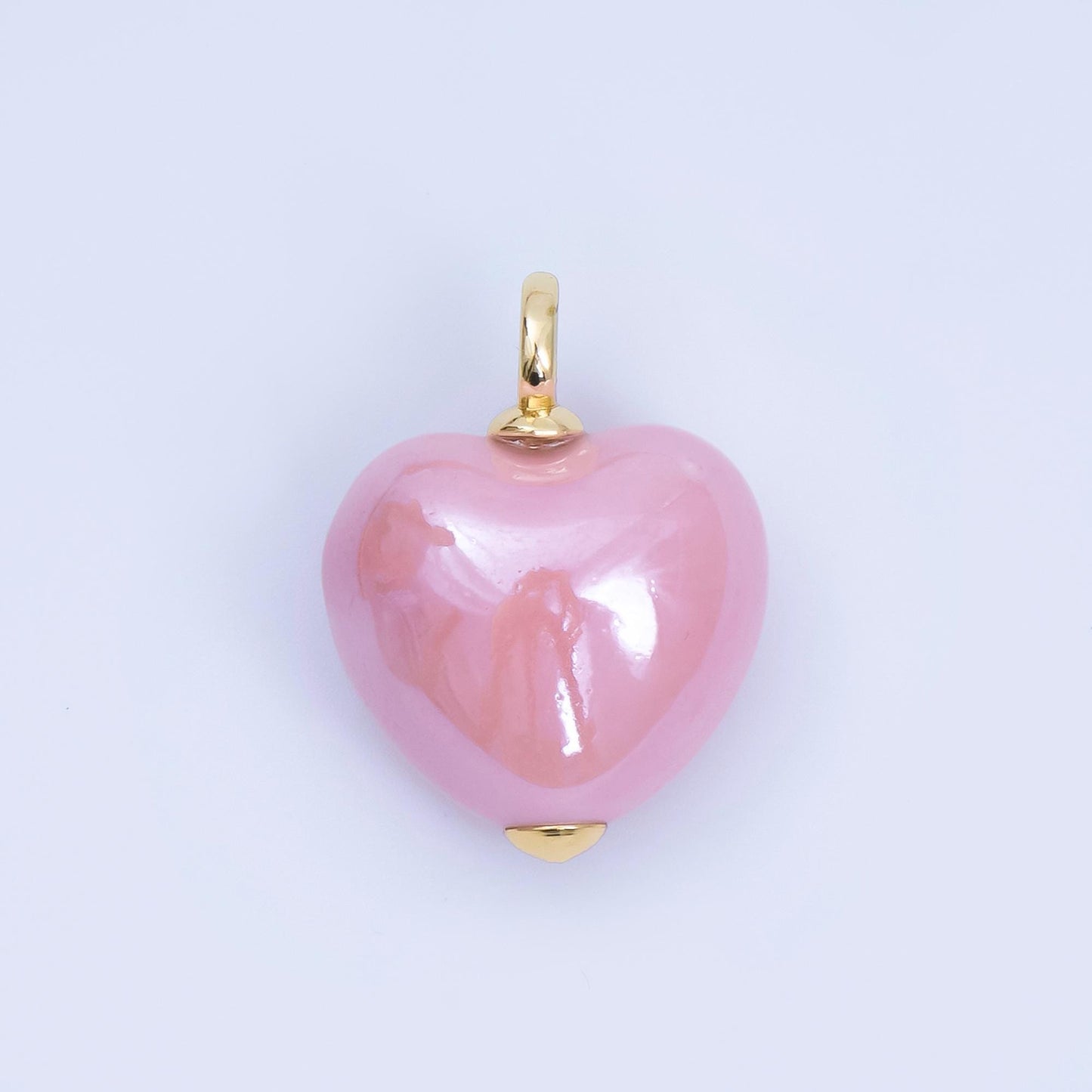 Dainty Ceramic Heart Charm Cute Puffy Heart Colorful Pendant for DIY Jewelry, Bracelets, Necklaces, and Craft Supplies AJ-402
