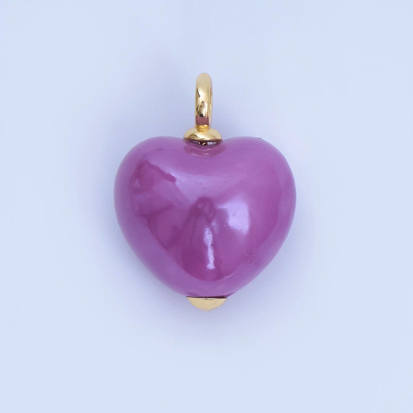 Dainty Ceramic Heart Charm Cute Puffy Heart Colorful Pendant for DIY Jewelry, Bracelets, Necklaces, and Craft Supplies AJ-402