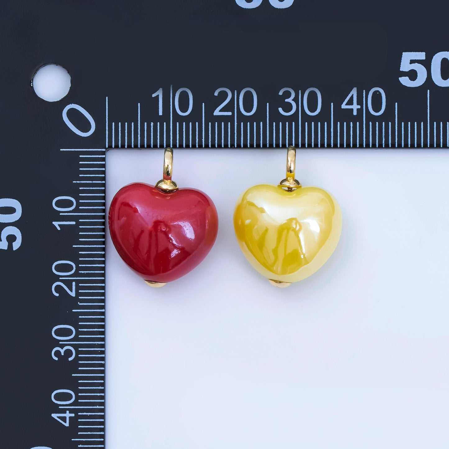 Dainty Ceramic Heart Charm Cute Puffy Heart Colorful Pendant for DIY Jewelry, Bracelets, Necklaces, and Craft Supplies AJ-402