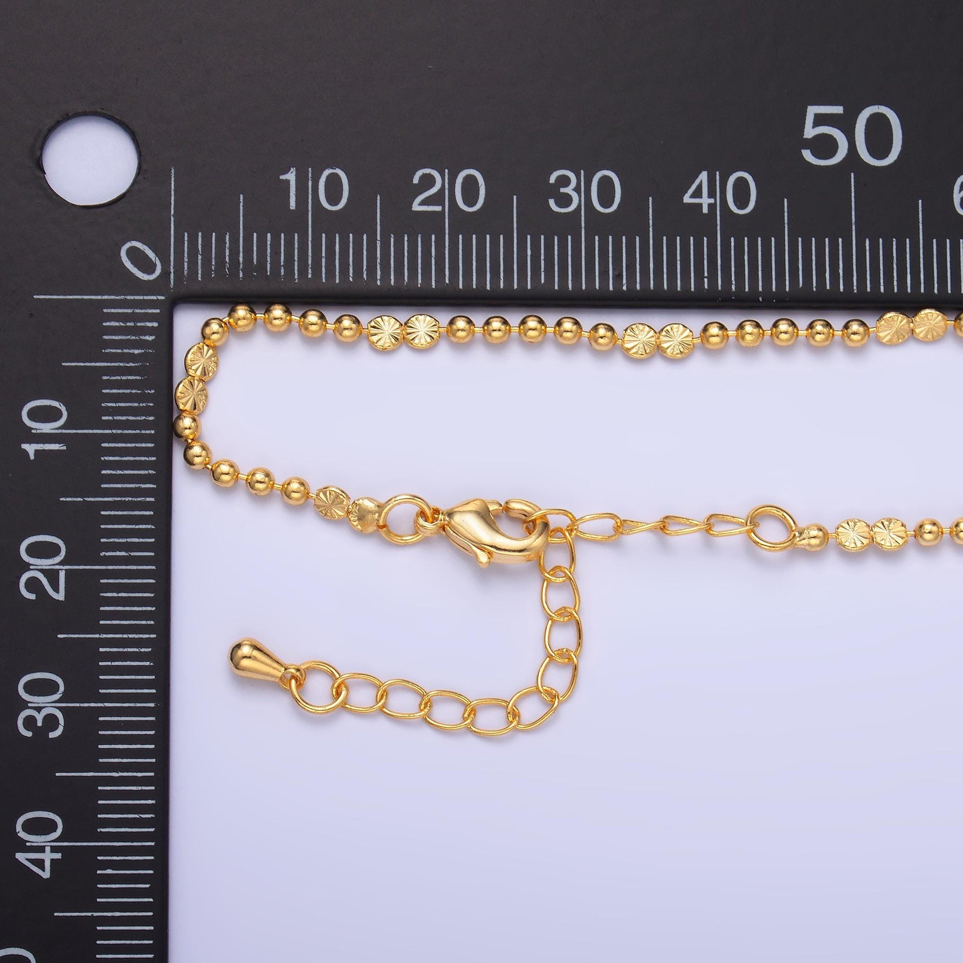 24K Gold Filled 2.5mm Faceted Bead Ball 17.5 Inch Chain Sunburst Necklace | WA-3238