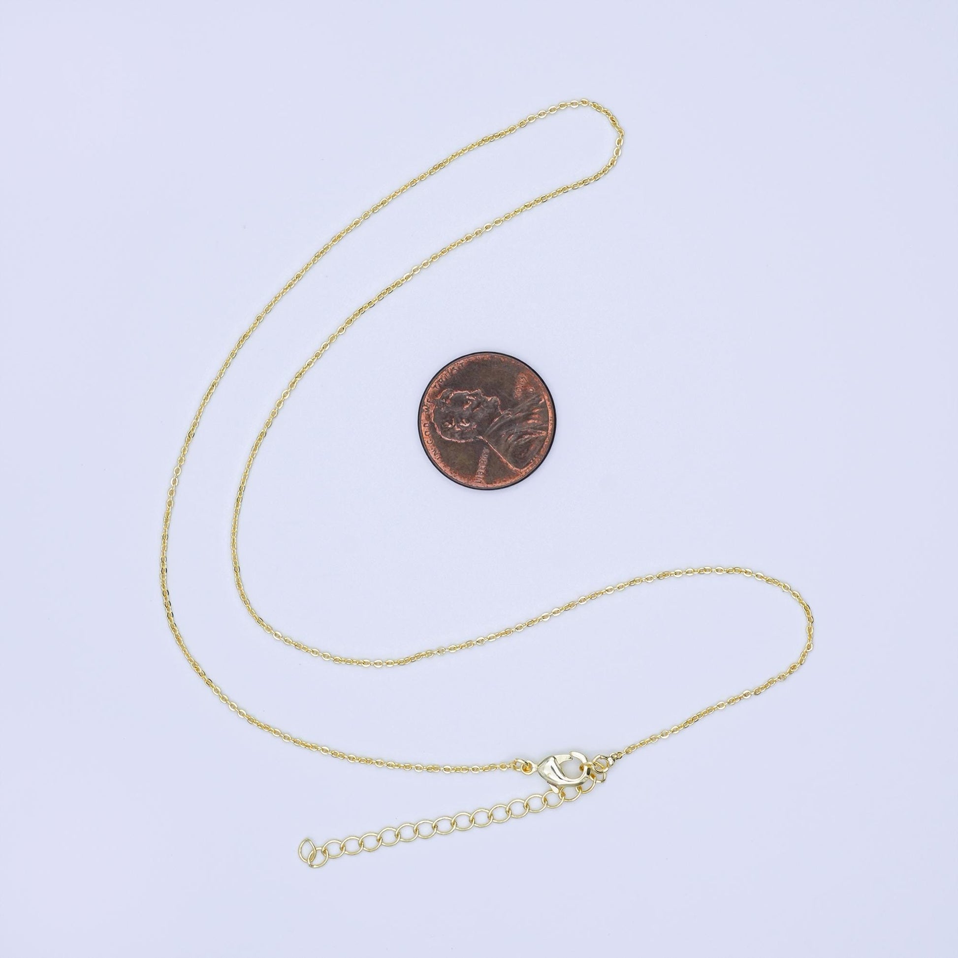 24K Gold Filled 1.1mm Cable 15.5 Inch Chain Necklace | WA-3240